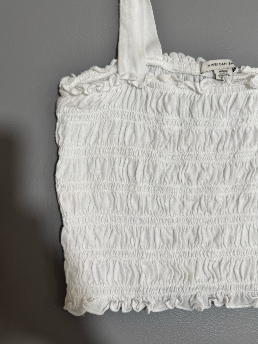 AE Cropped Smocked Tank Top with Wide Straps - Picture 5 of 11